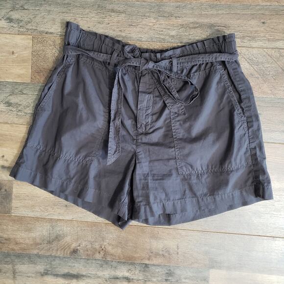 Lou & Grey for LOFT Elasticized Waistband Tie High Rise Gray Cotton Shorts Small - Picture 1 of 9